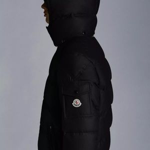 Moncler Montgenevre Short Down Jacket Wool Coat Size 3 Large Mens Black